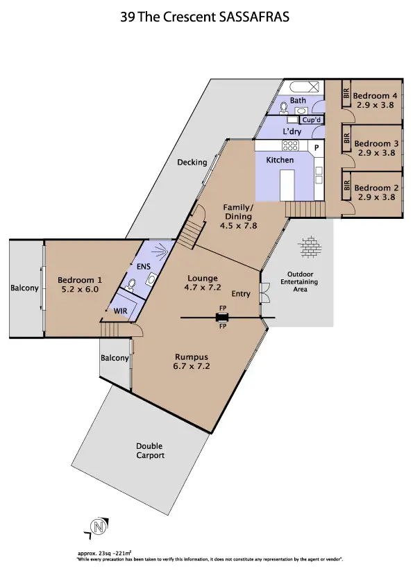 Floorplan of Homely house listing, 39 The Crescent, Sassafras VIC 3787