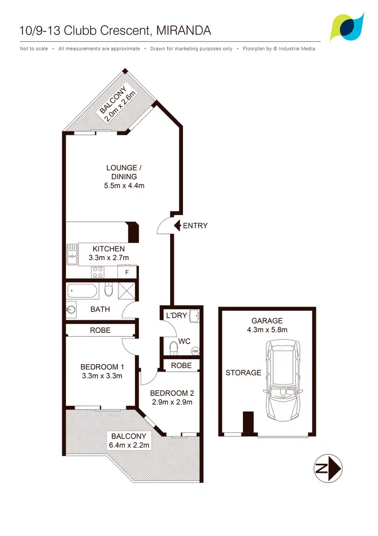 Floorplan of Homely unit listing, 10/9-13 Clubb Crescent, Miranda NSW 2228