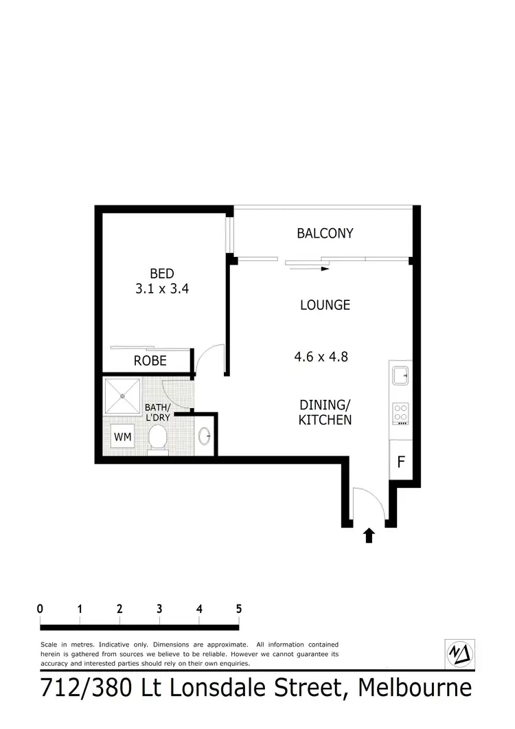 Floorplan of Homely apartment listing, 712/380 Little Lonsdale Street, Melbourne VIC 3000