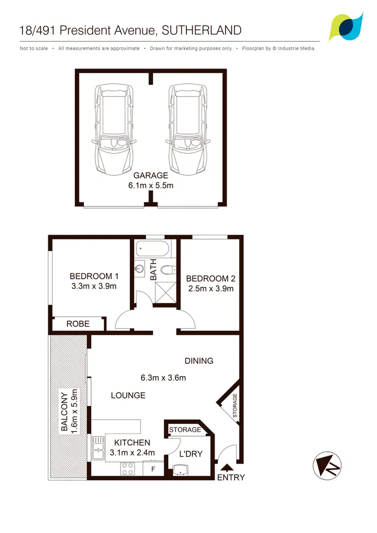 Floorplan of Homely apartment listing, 18/491 President Avenue, Sutherland NSW 2232
