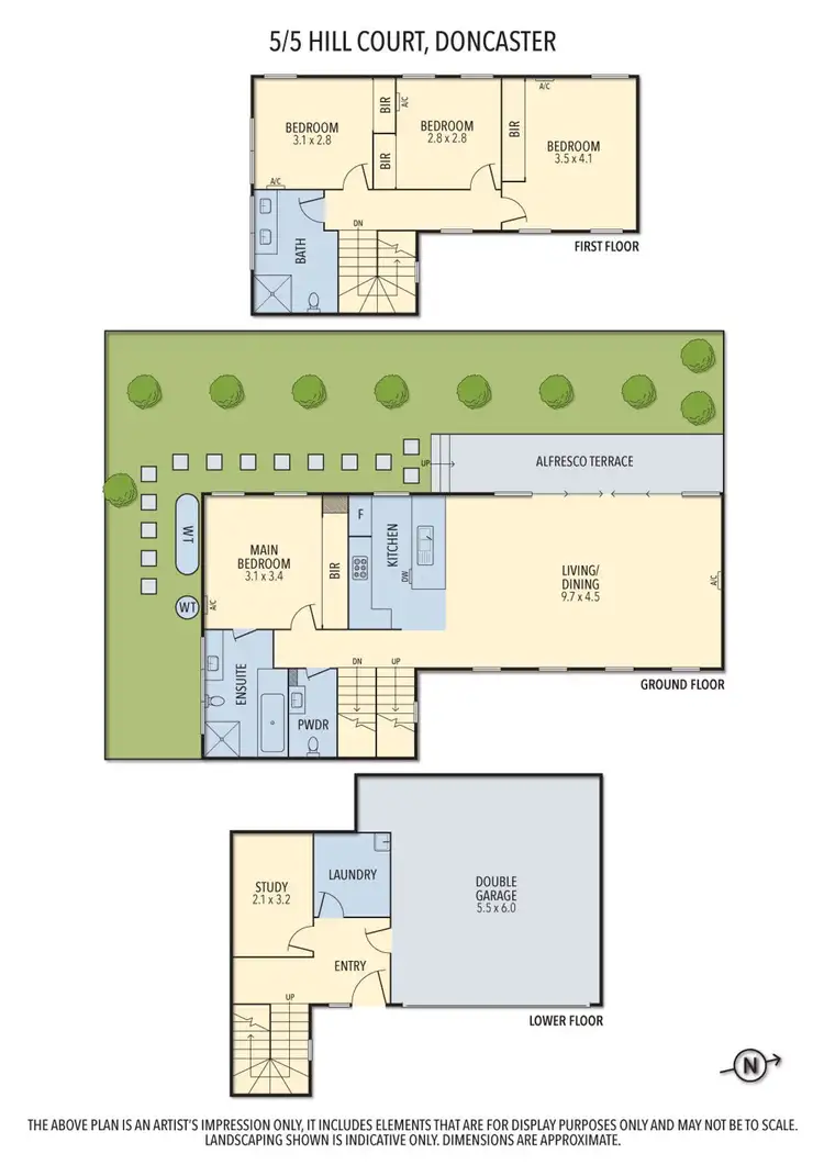 Floorplan of Homely townhouse listing, 5/5 Hill Court, Doncaster VIC 3108