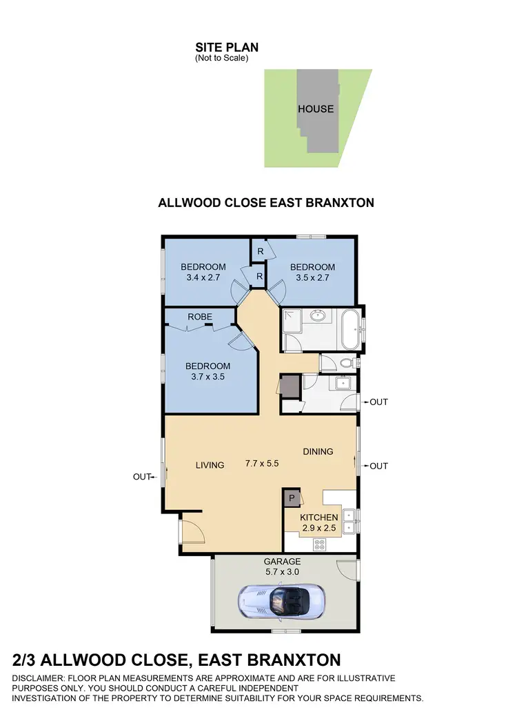 Floorplan of Homely unit listing, 2/3 Allwood Close, East Branxton NSW 2335