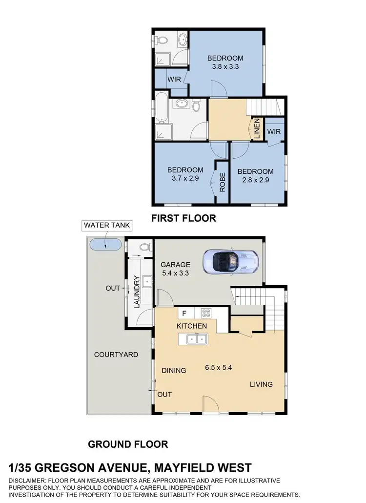 Floorplan of Homely townhouse listing, 1/35 Gregson Avenue, Mayfield West NSW 2304