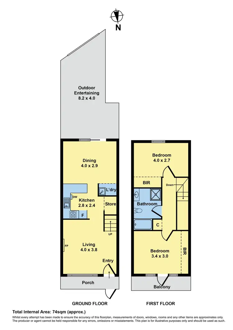 Floorplan of Homely townhouse listing, 59 Baillie Street, North Melbourne VIC 3051