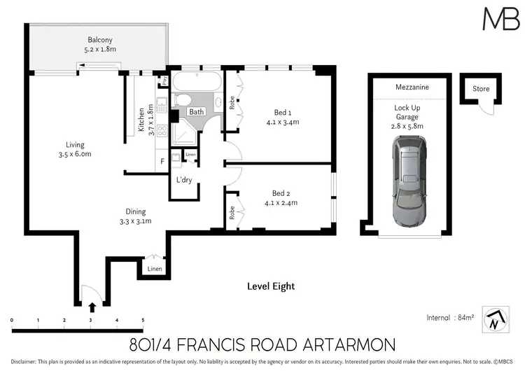 Floorplan of Homely unit listing, 801/4 Francis Road, Artarmon NSW 2064