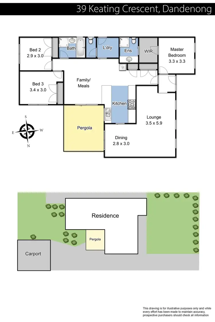 Floorplan of Homely house listing, 39 Keating Crescent, Dandenong VIC 3175