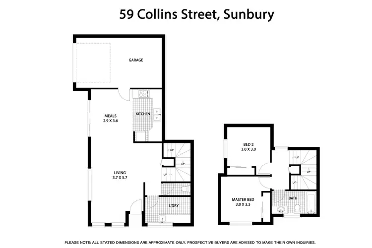 Floorplan of Homely townhouse listing, 59 Collins Street, Sunbury VIC 3429