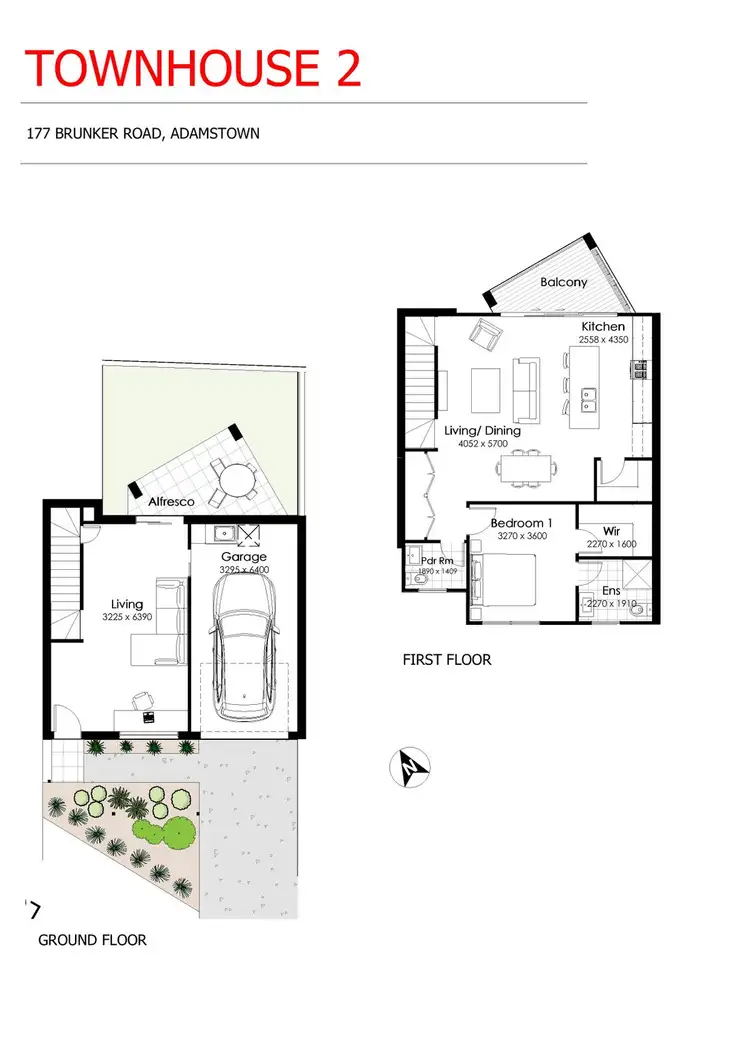 Floorplan of Homely townhouse listing, 2/177 Brunker Road, Adamstown NSW 2289