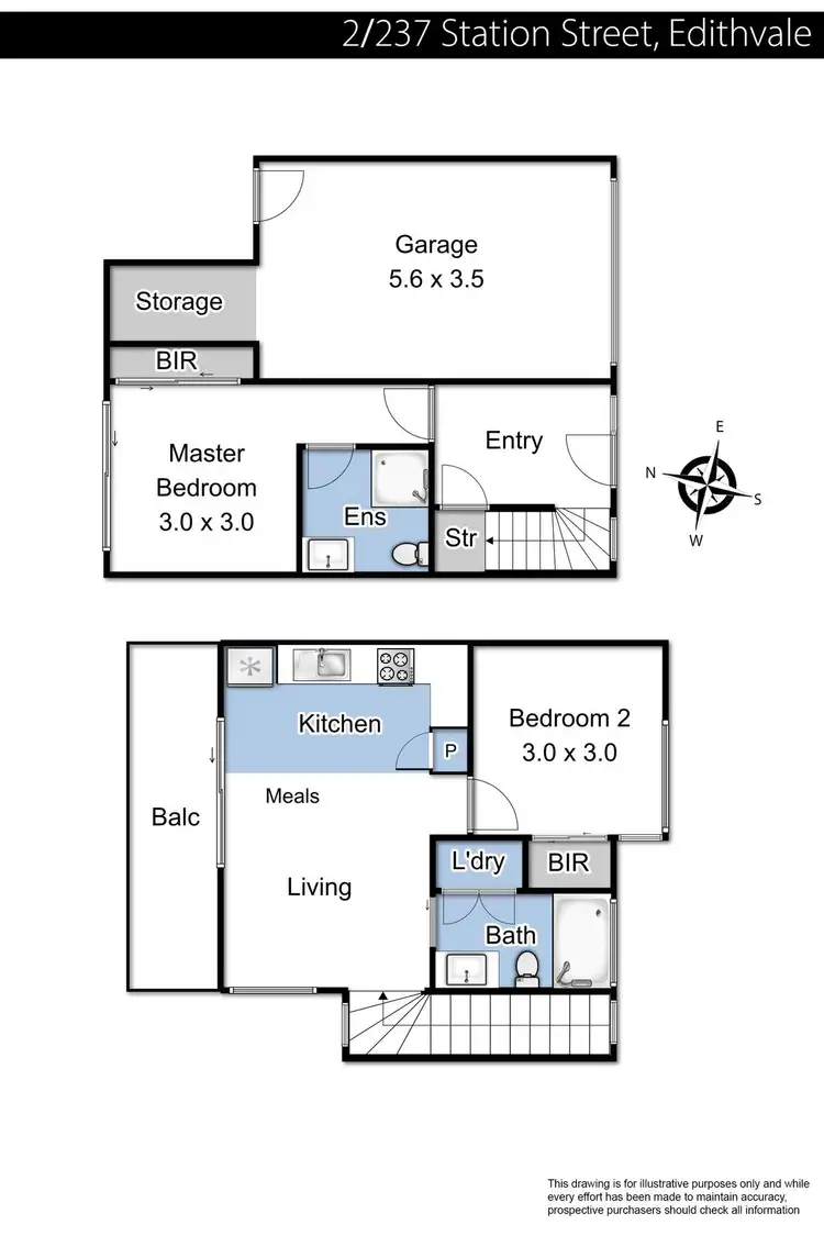 Floorplan of Homely townhouse listing, 2/237 Station Street, Edithvale VIC 3196
