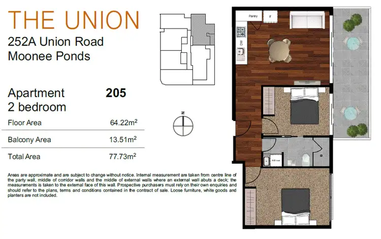 Floorplan of Homely apartment listing, 205/252A Union Road, Moonee Ponds VIC 3039