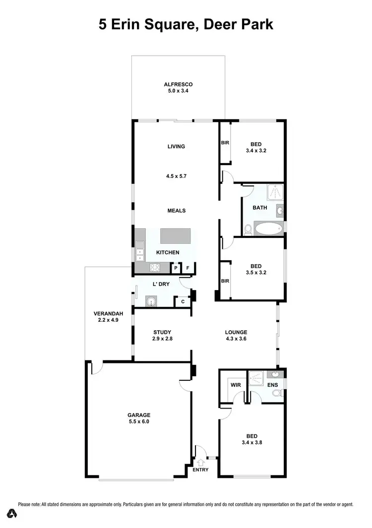 Floorplan of Homely house listing, 5 Erin Square, Deer Park VIC 3023