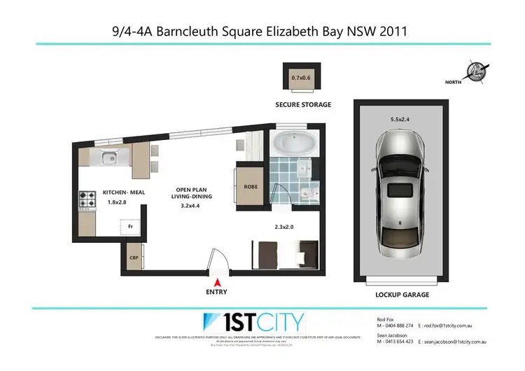Floorplan of Homely apartment listing, 9/4-4A Barncleuth Square, Elizabeth Bay NSW 2011