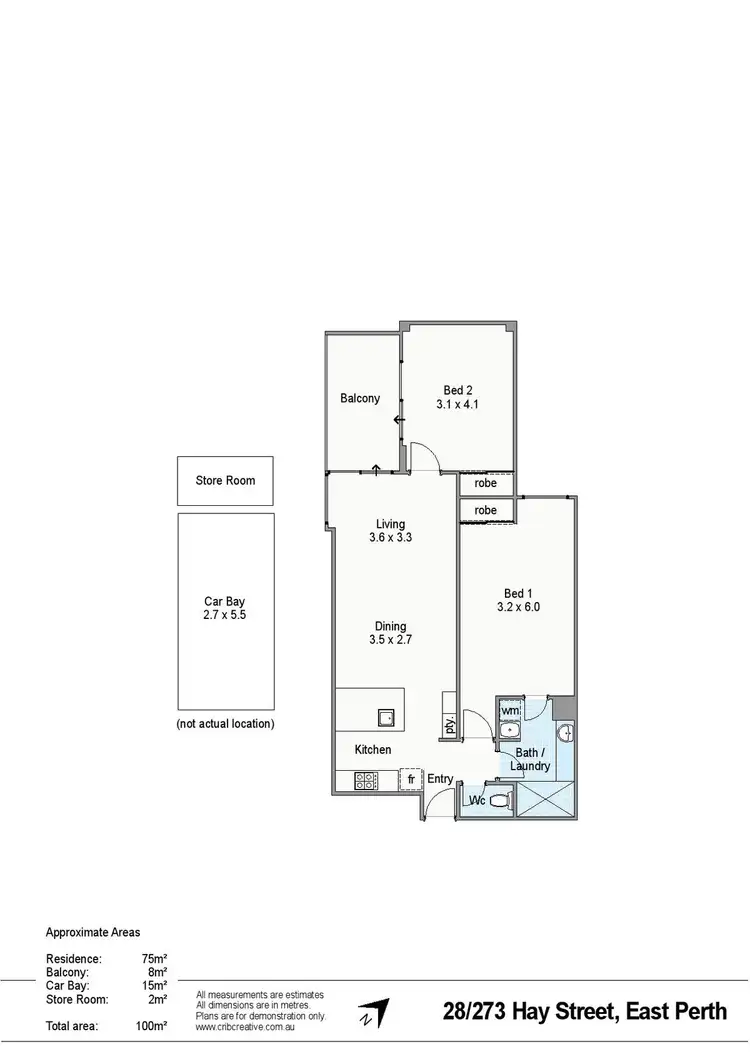 Floorplan of Homely apartment listing, 28/273 Hay Street, East Perth WA 6004