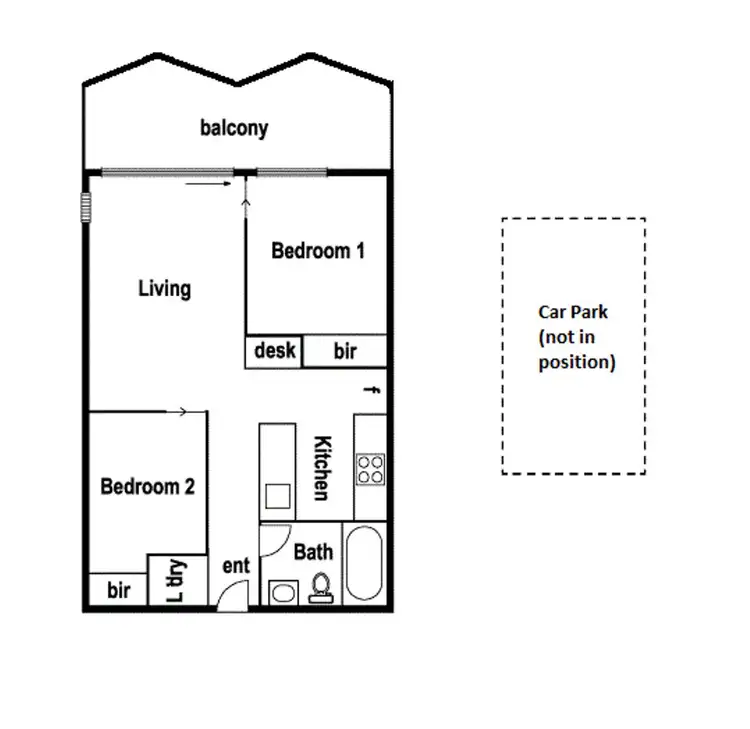 Floorplan of Homely apartment listing, 542/38 Mount Alexander Road, Travancore VIC 3032