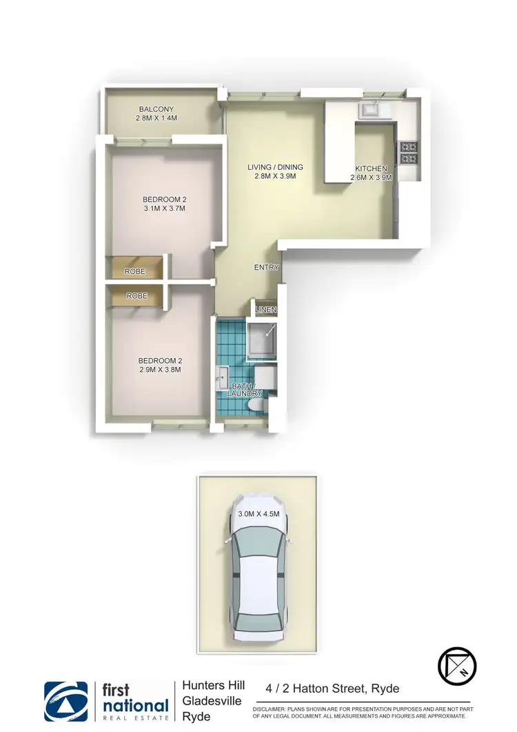 Floorplan of Homely apartment listing, 4/2 Hatton Street, Ryde NSW 2112
