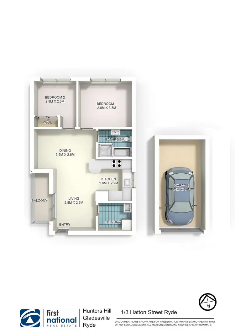 Floorplan of Homely apartment listing, 1/3 Hatton Street, Ryde NSW 2112