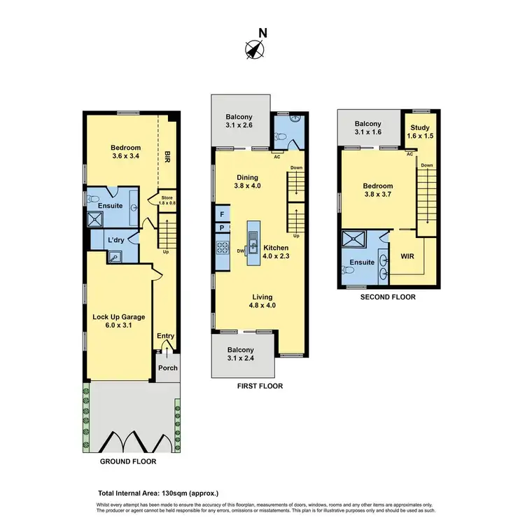 Floorplan of Homely townhouse listing, 22 Rourke Lane, Kensington VIC 3031