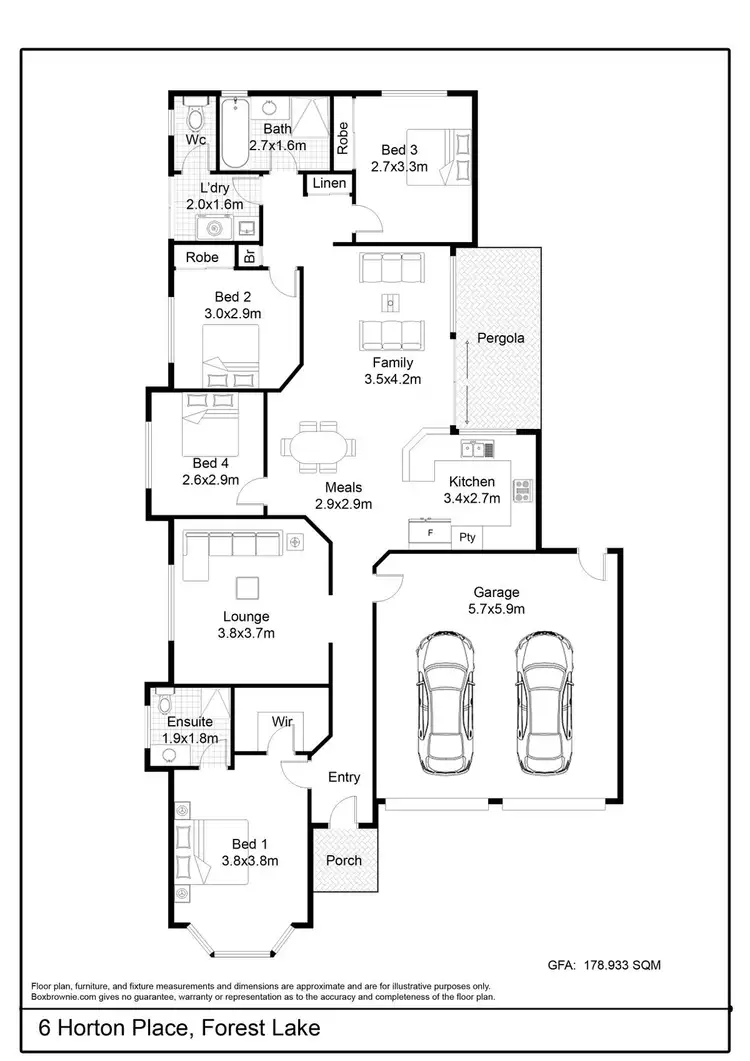 Floorplan of Homely house listing, 6 Horton Place, Forest Lake QLD 4078