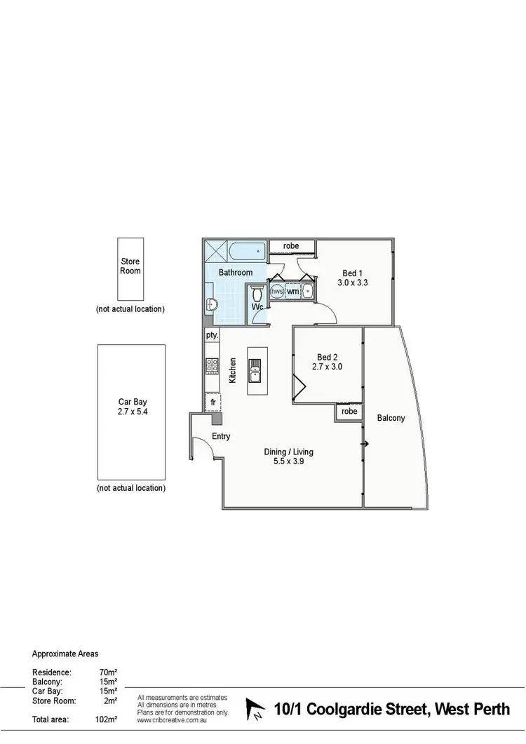 Floorplan of Homely apartment listing, 10/1 Coolgardie Street, West Perth WA 6005
