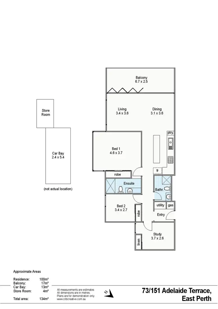 Floorplan of Homely apartment listing, 73/151 Adelaide Terrace, East Perth WA 6004