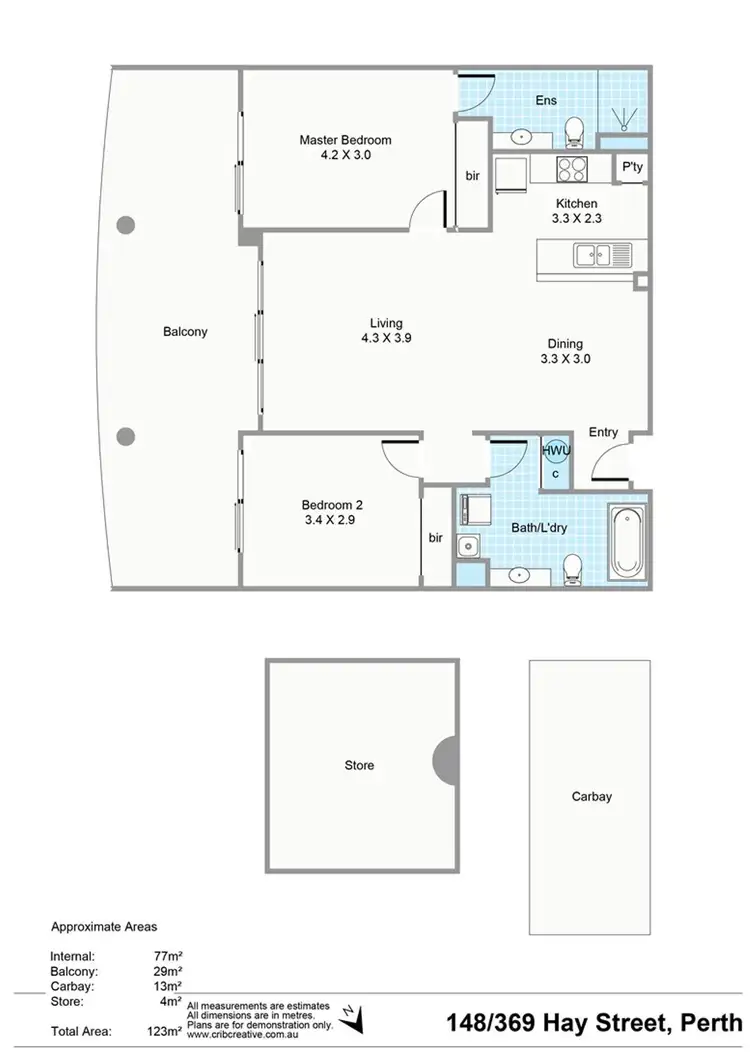 Floorplan of Homely apartment listing, 148/369 Hay Street, Perth WA 6000