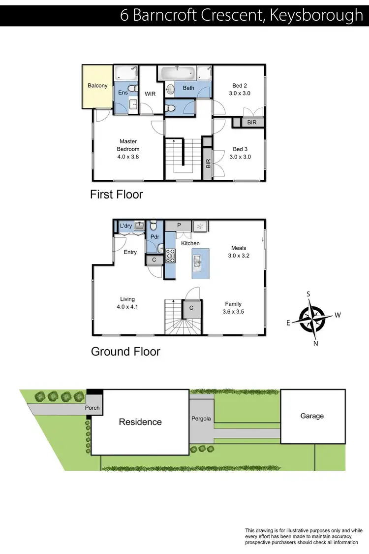 Floorplan of Homely townhouse listing, 6 Barncroft Crescent, Keysborough VIC 3173