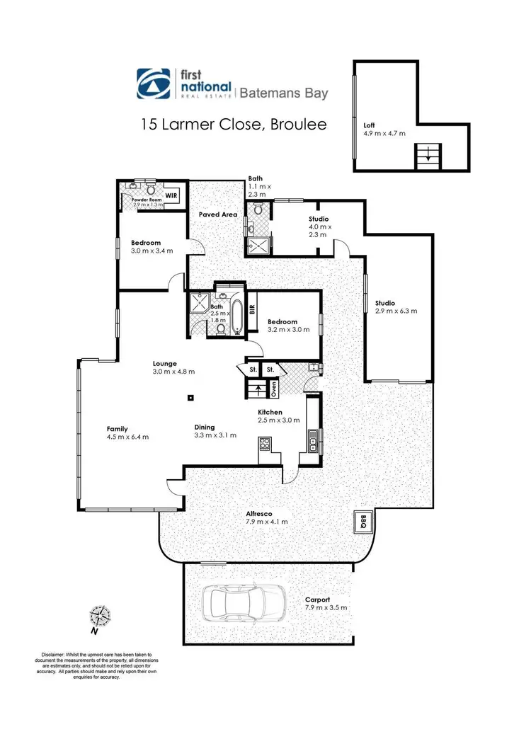 Floorplan of Homely house listing, 15 Larmer Close, Broulee NSW 2537