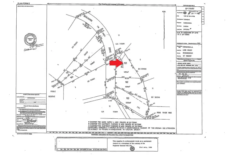 Floorplan of Homely land listing, Lot 101/9 Benjamin Drive, Long Beach NSW 2536
