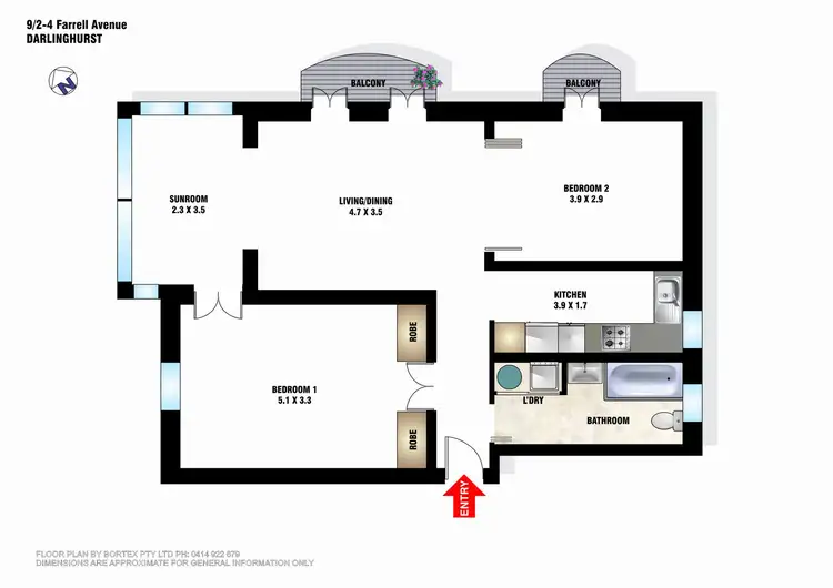 Floorplan of Homely apartment listing, 9/2-4 Farrell Avenue, Darlinghurst NSW 2010