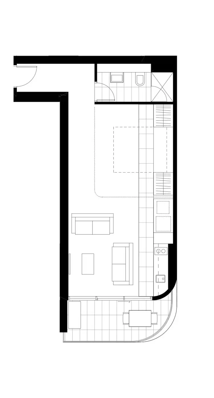 Floorplan of Homely studio listing, 1107/32 Bray Street, South Yarra VIC 3141