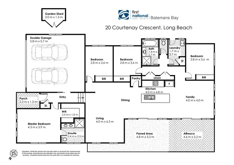 Floorplan of Homely house listing, 20 Courtenay Crescent, Long Beach NSW 2536