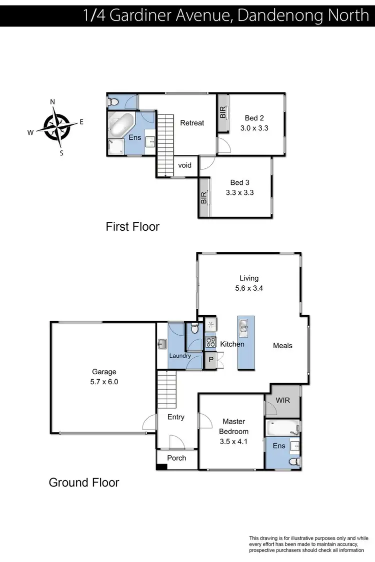 Floorplan of Homely townhouse listing, 1/4 Gardiner Avenue, Dandenong North VIC 3175