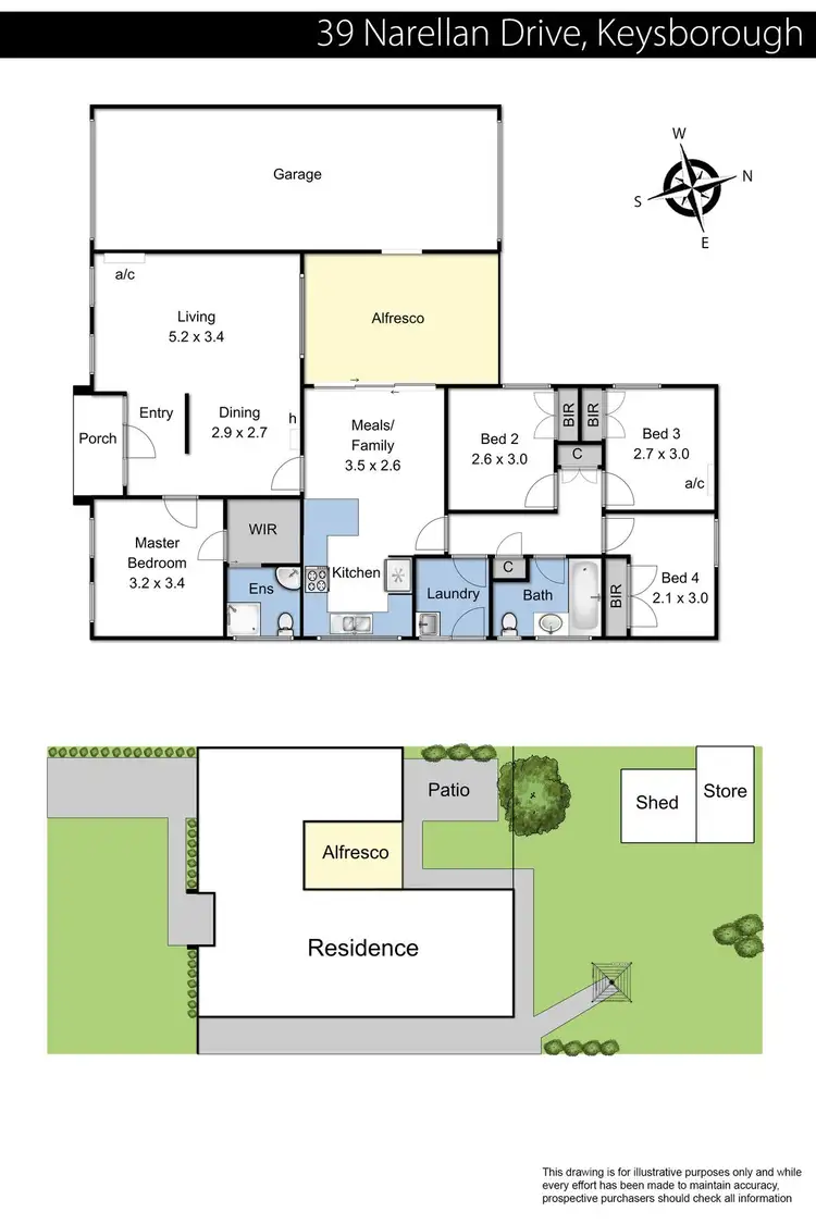 Floorplan of Homely house listing, 39 Narellan Drive, Keysborough VIC 3173