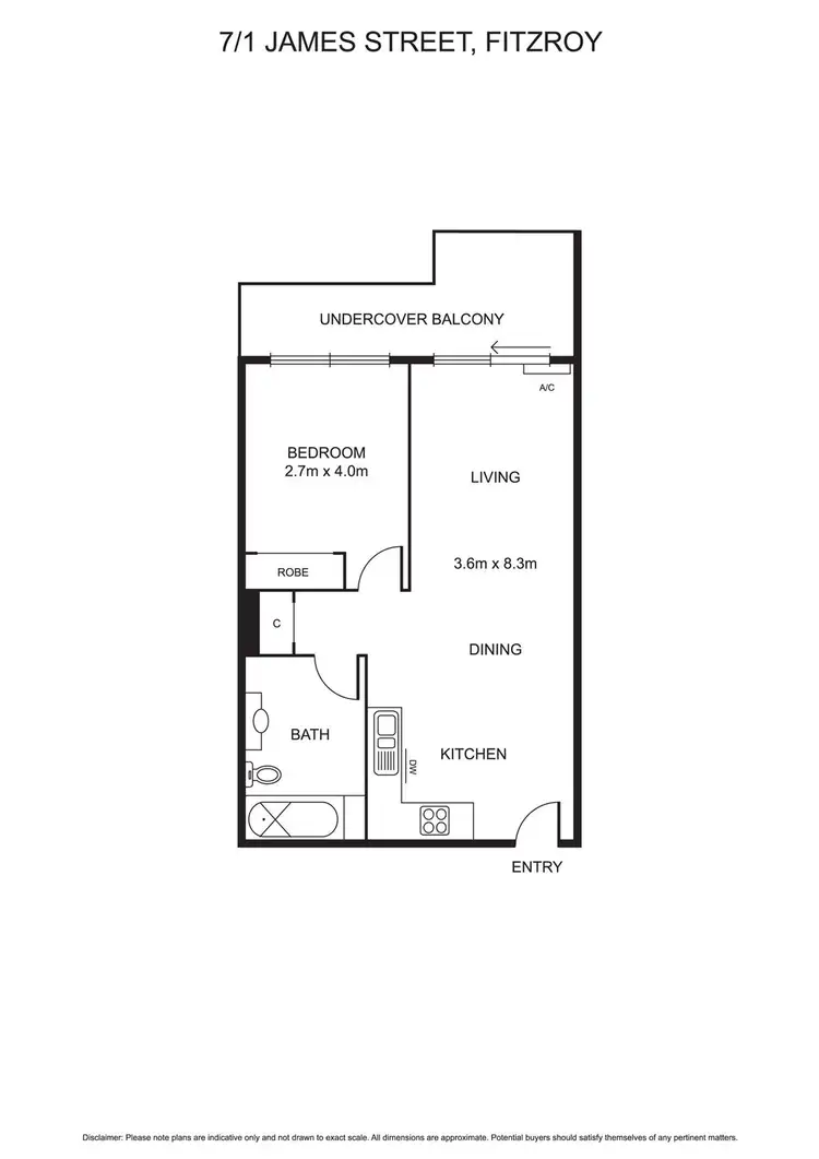 Floorplan of Homely apartment listing, 7/1 James Street, Fitzroy VIC 3065