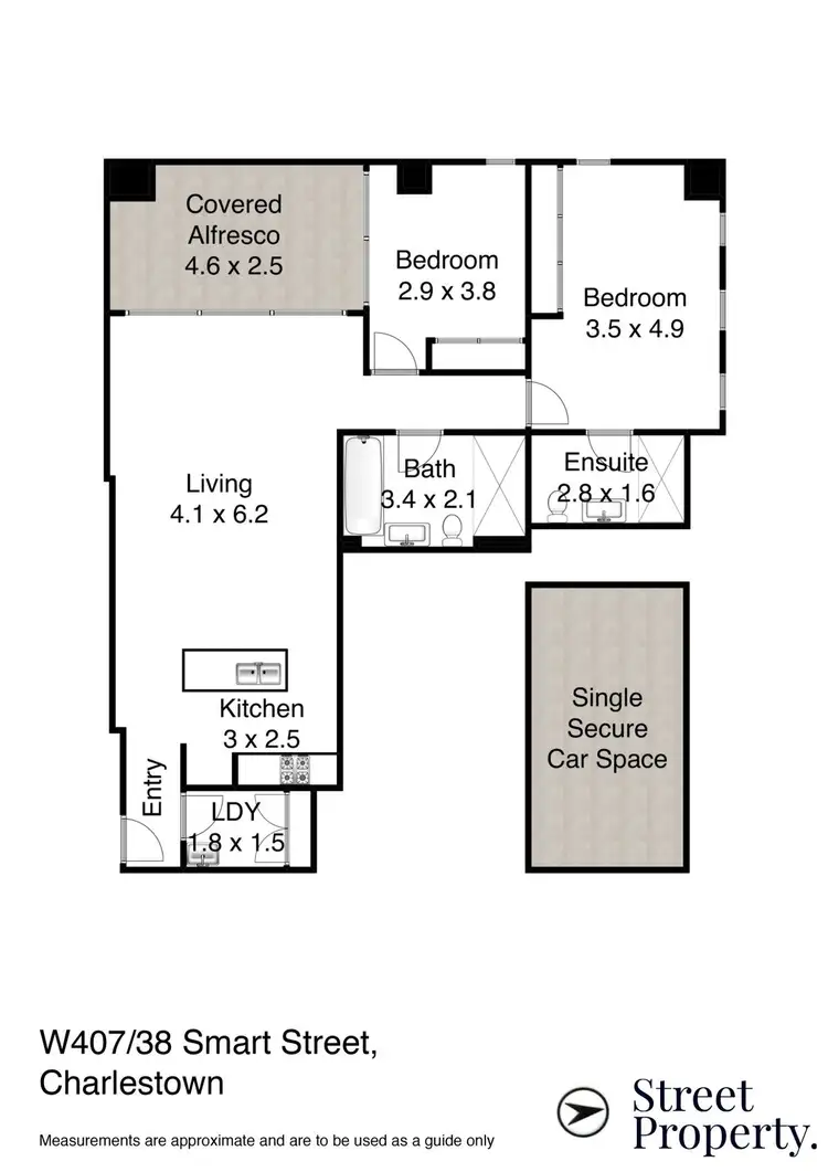 Floorplan of Homely apartment listing, 407/38 Smart Street, Charlestown NSW 2290