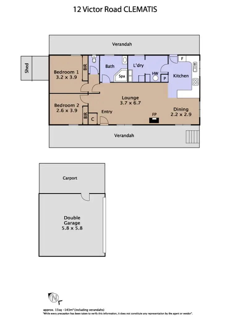 Floorplan of Homely house listing, 12 Victor Road, Clematis VIC 3782