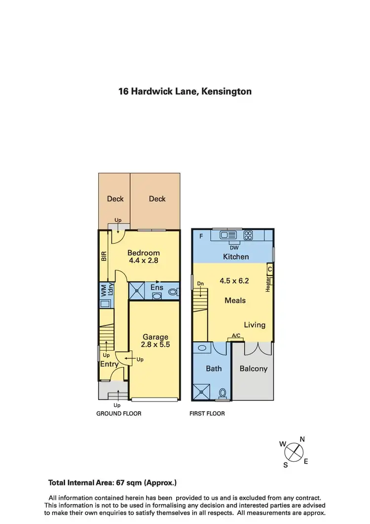 Floorplan of Homely townhouse listing, 16 Hardwick Lane, Kensington VIC 3031