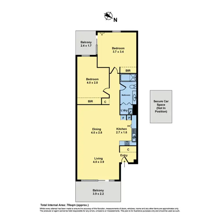Floorplan of Homely apartment listing, 8/16 Mawbey Street, Kensington VIC 3031