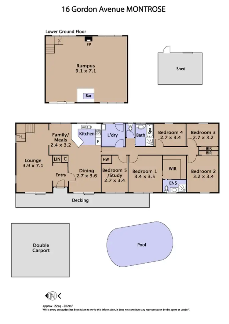 Floorplan of Homely house listing, 16 Gordon Avenue, Montrose VIC 3765