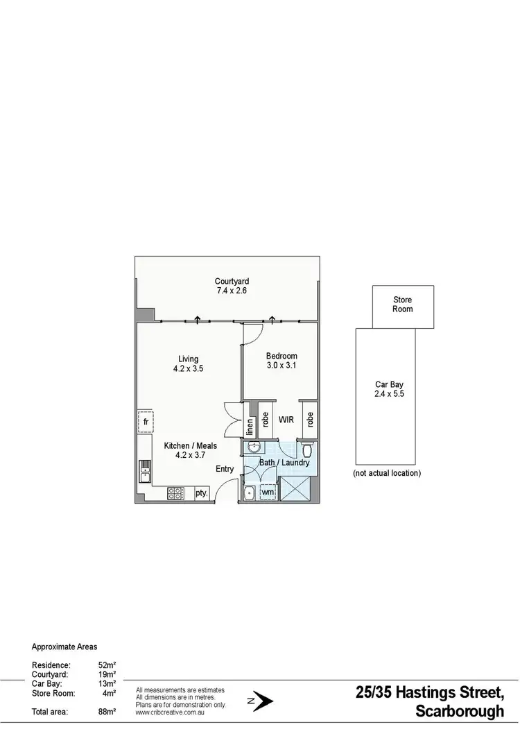 Floorplan of Homely apartment listing, 25/35 Hastings Street, Scarborough WA 6019