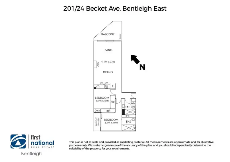 Floorplan of Homely apartment listing, 201/24 Becket Avenue, Bentleigh East VIC 3165