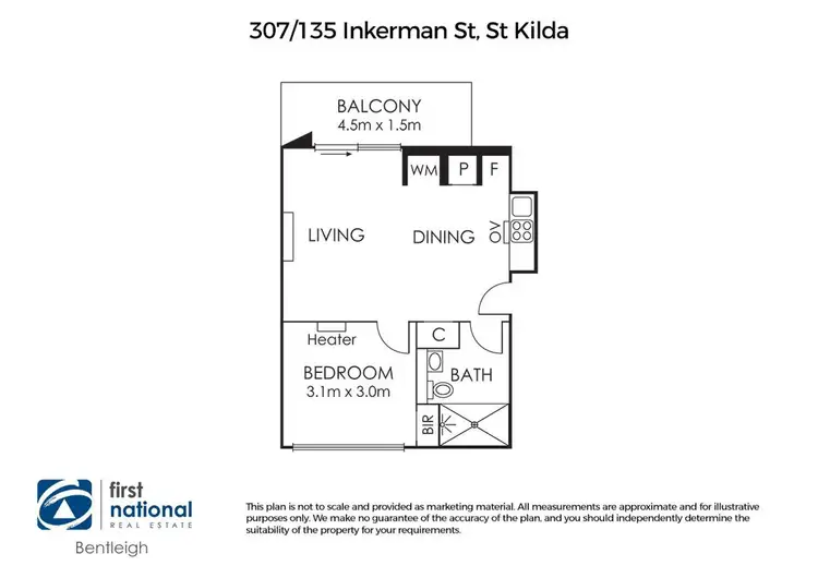 Floorplan of Homely apartment listing, 307/135 Inkerman Street, St Kilda VIC 3182