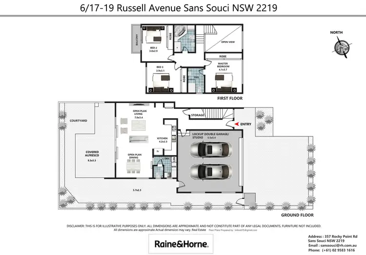 Floorplan of Homely townhouse listing, 6/17-19 Russell Avenue, Sans Souci NSW 2219
