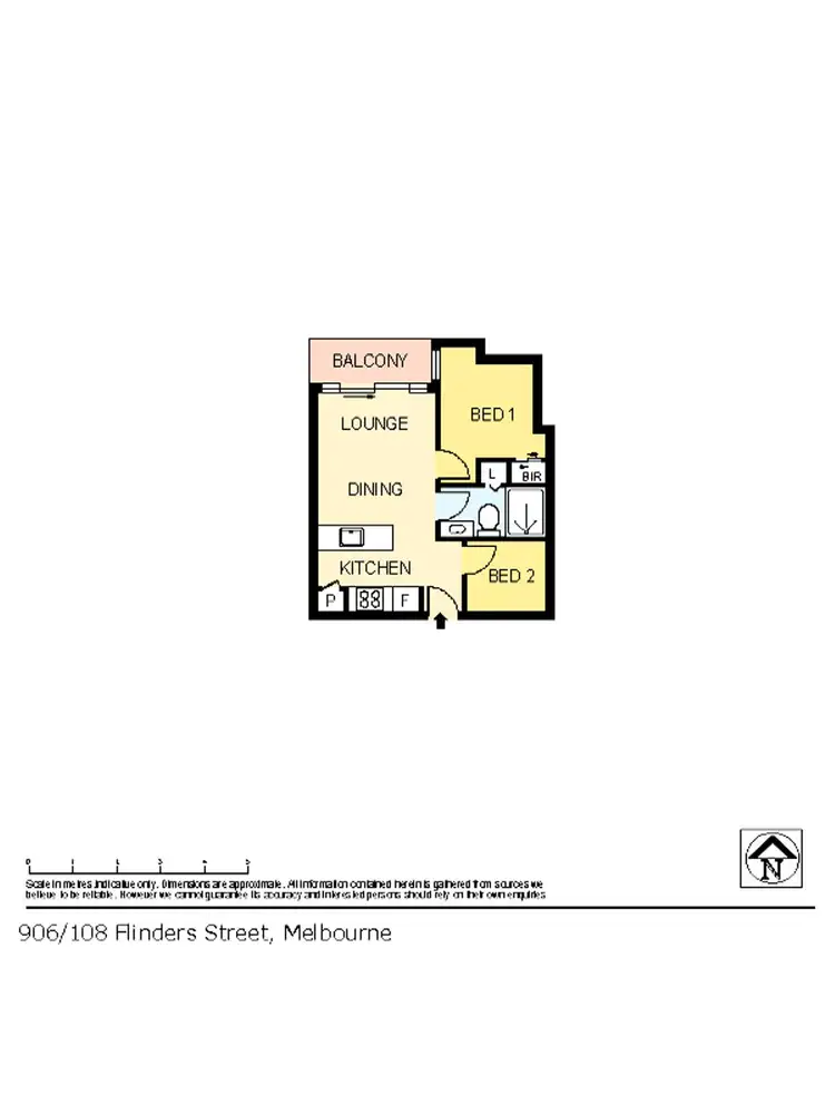 Floorplan of Homely apartment listing, 906/108 Flinders Street, Melbourne VIC 3000