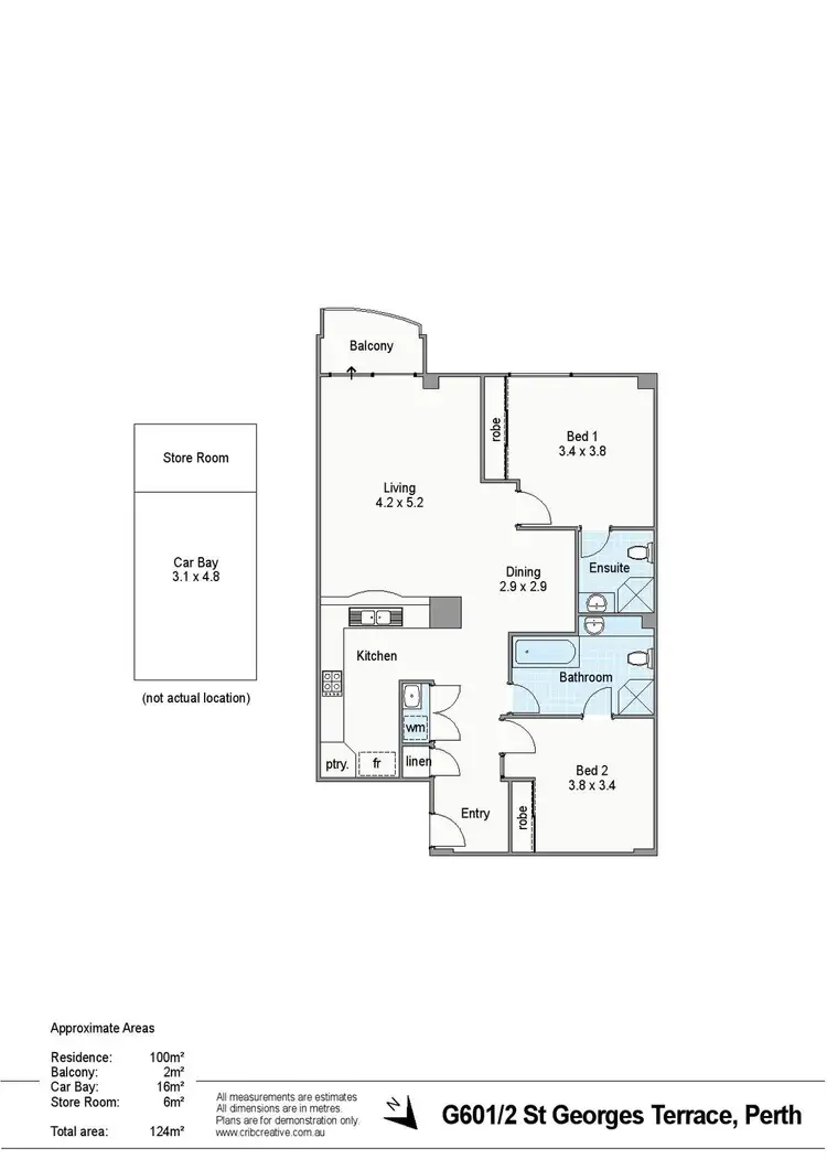 Floorplan of Homely apartment listing, G601/2 St Georges Terrace, Perth WA 6000