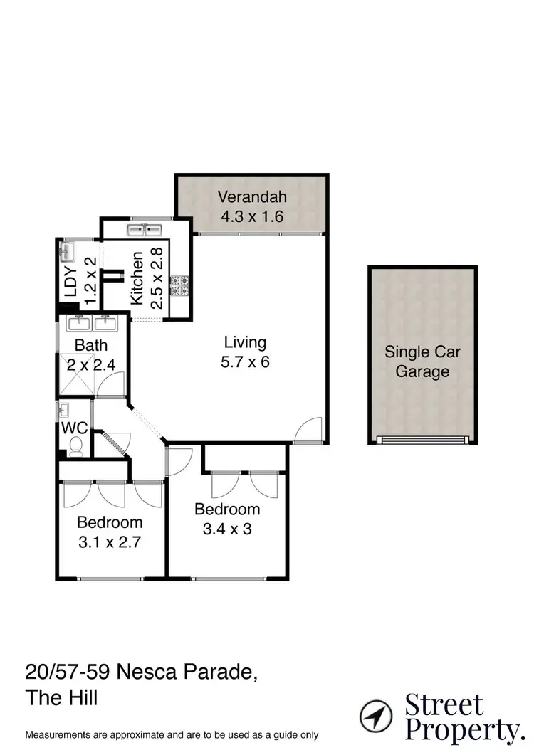 Floorplan of Homely unit listing, 20/57 Nesca Parade, The Hill NSW 2300