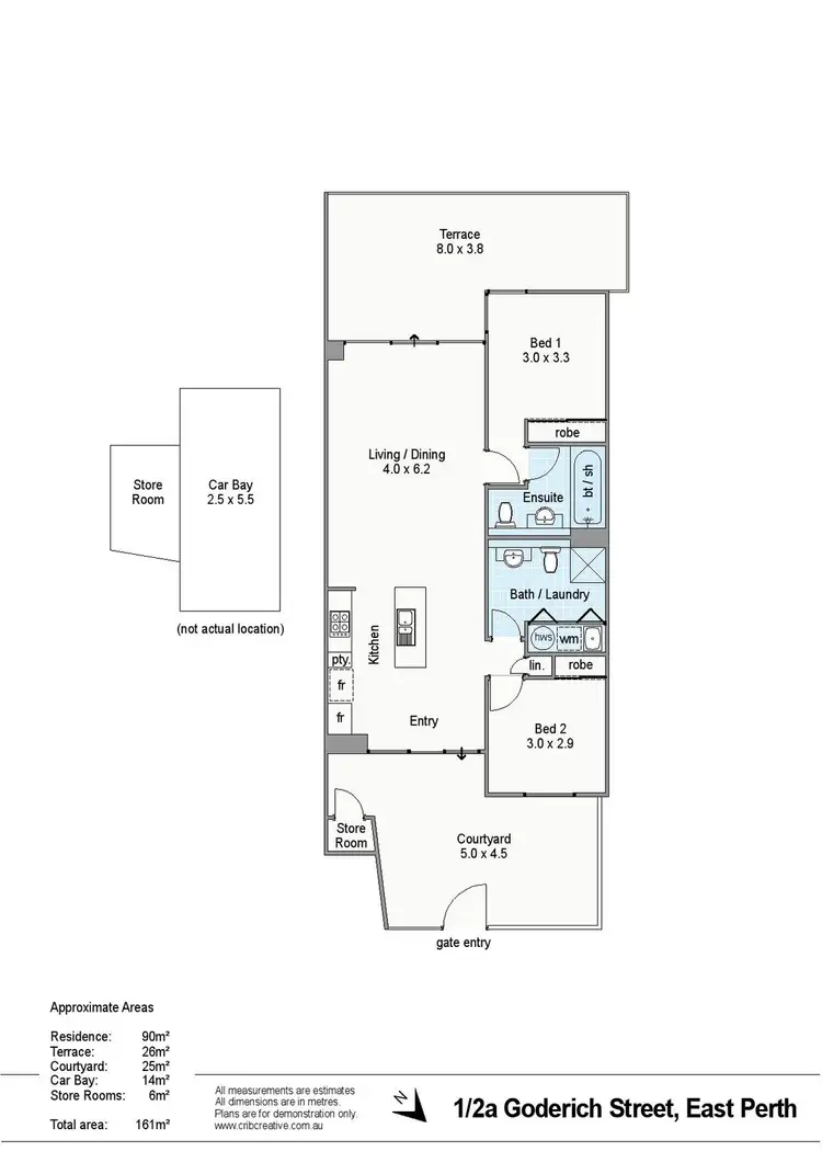 Floorplan of Homely apartment listing, 1/2A Goderich Street, East Perth WA 6004