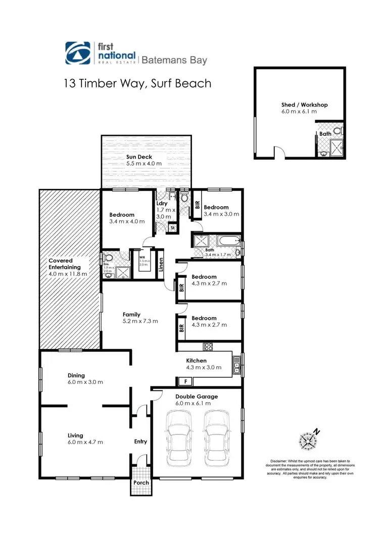 Floorplan of Homely house listing, 13 Timber Way, Surf Beach NSW 2536