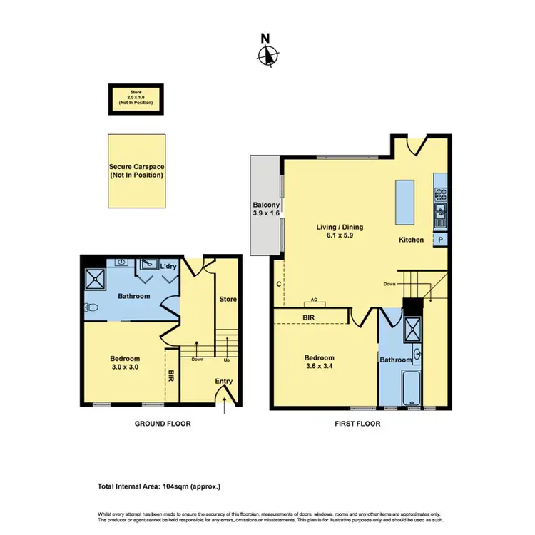Floorplan of Homely apartment listing, 3/91-101 Leveson Street, North Melbourne VIC 3051