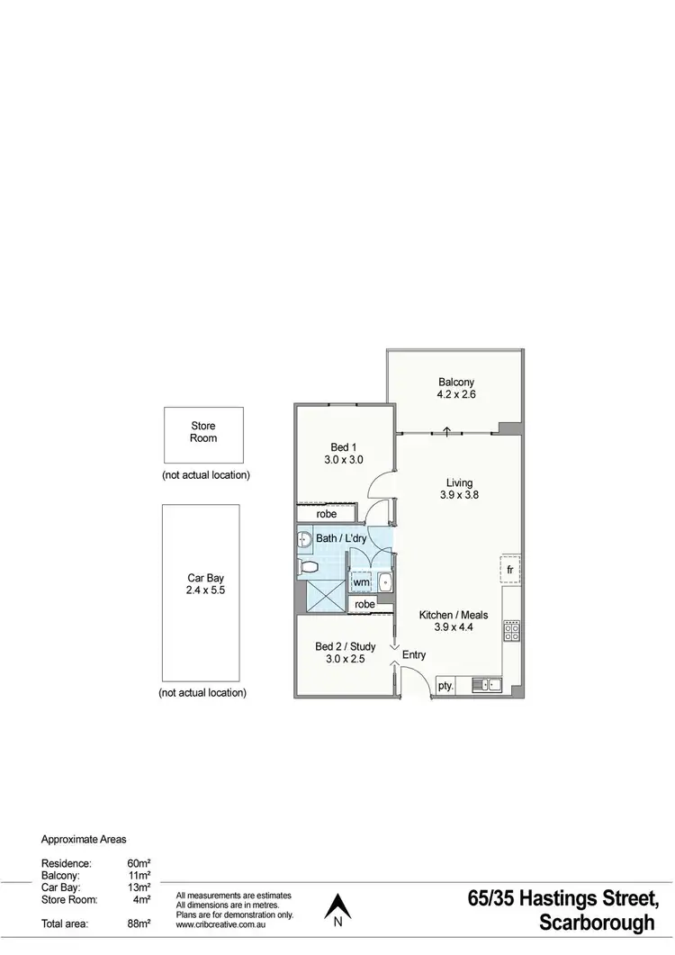 Floorplan of Homely apartment listing, 65/35 Hastings Street, Scarborough WA 6019